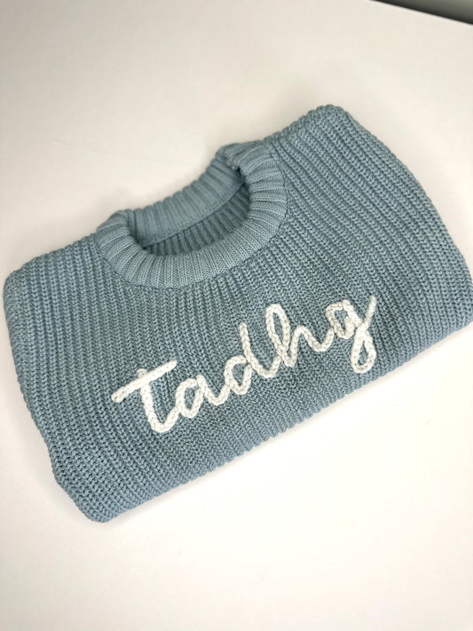 Chunky Knit Jumper Sea Blue