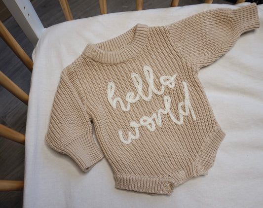 Chunky Knit Romper Sand