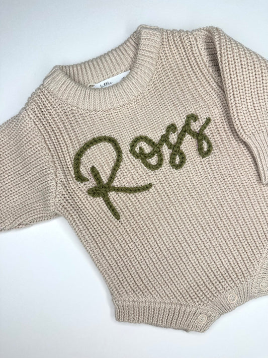 Chunky Knit Romper Sand