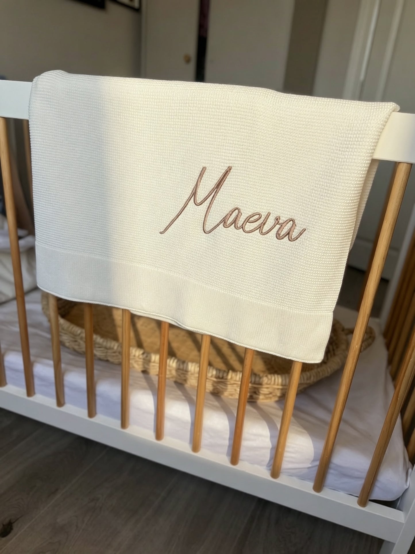 Cotton Knit Blanket - White