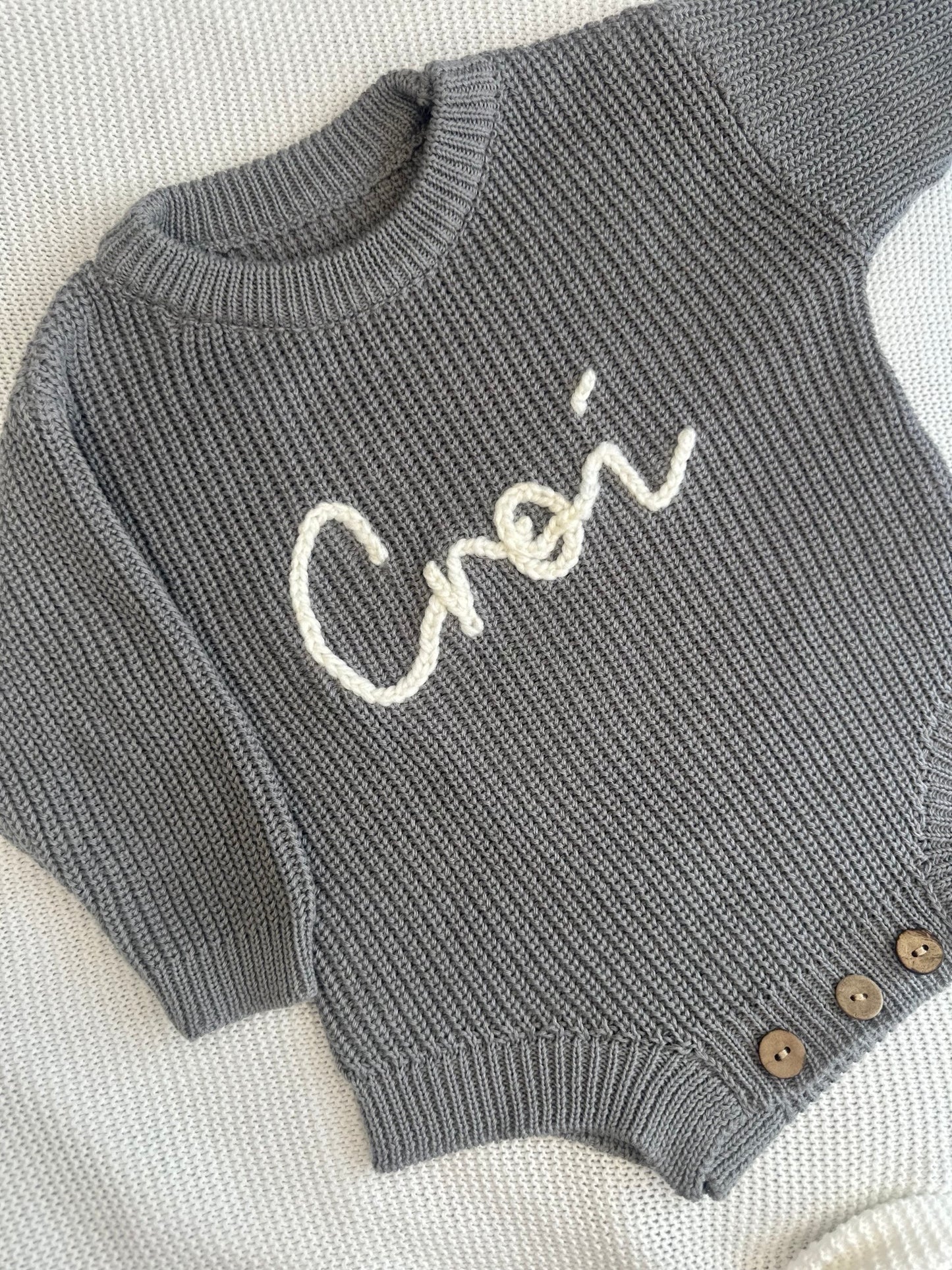 Chunky Knit Romper Charcoal