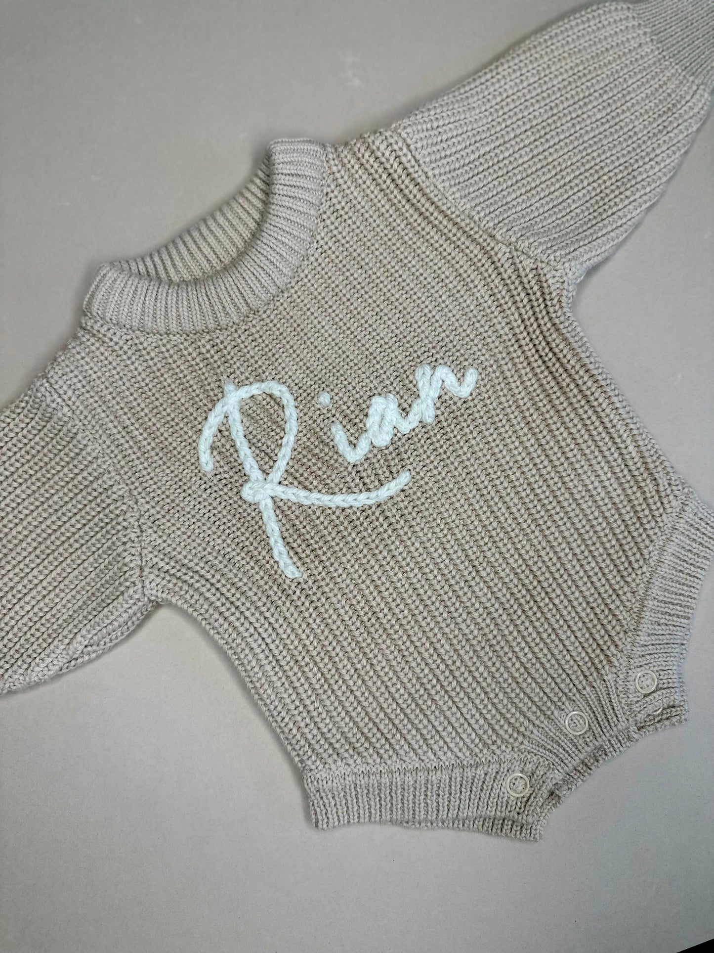 Chunky Knit Romper Sand