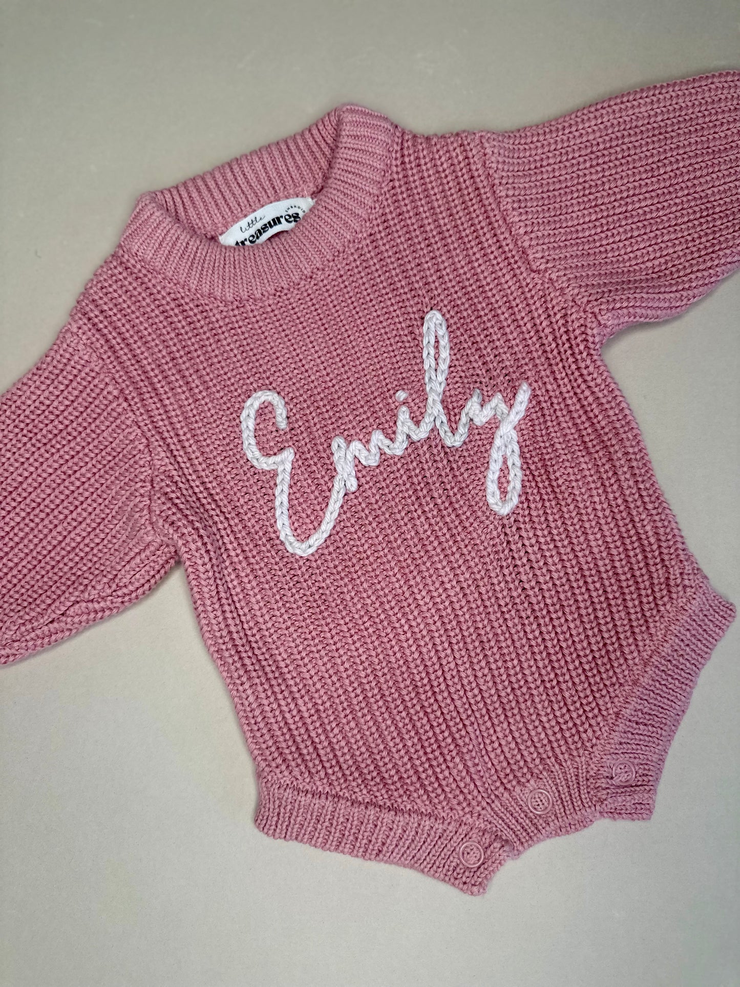 Chunky Knit Romper Pink