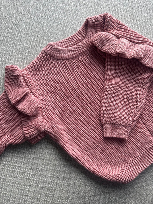 Frilly Knit Jumper- Pink