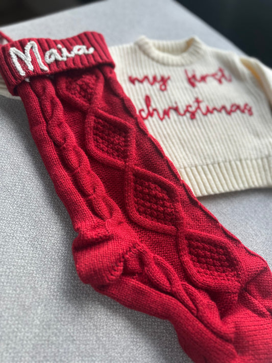 Personalized Christmas Knit Stocking