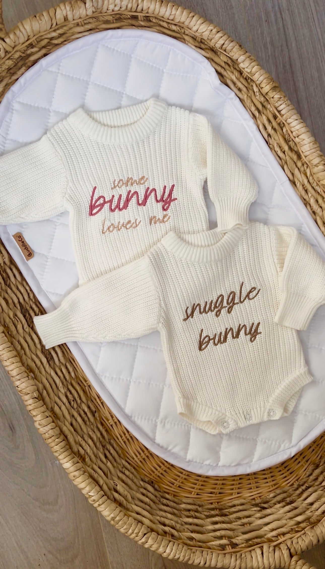 Personalized Chunky Knit Romper- White