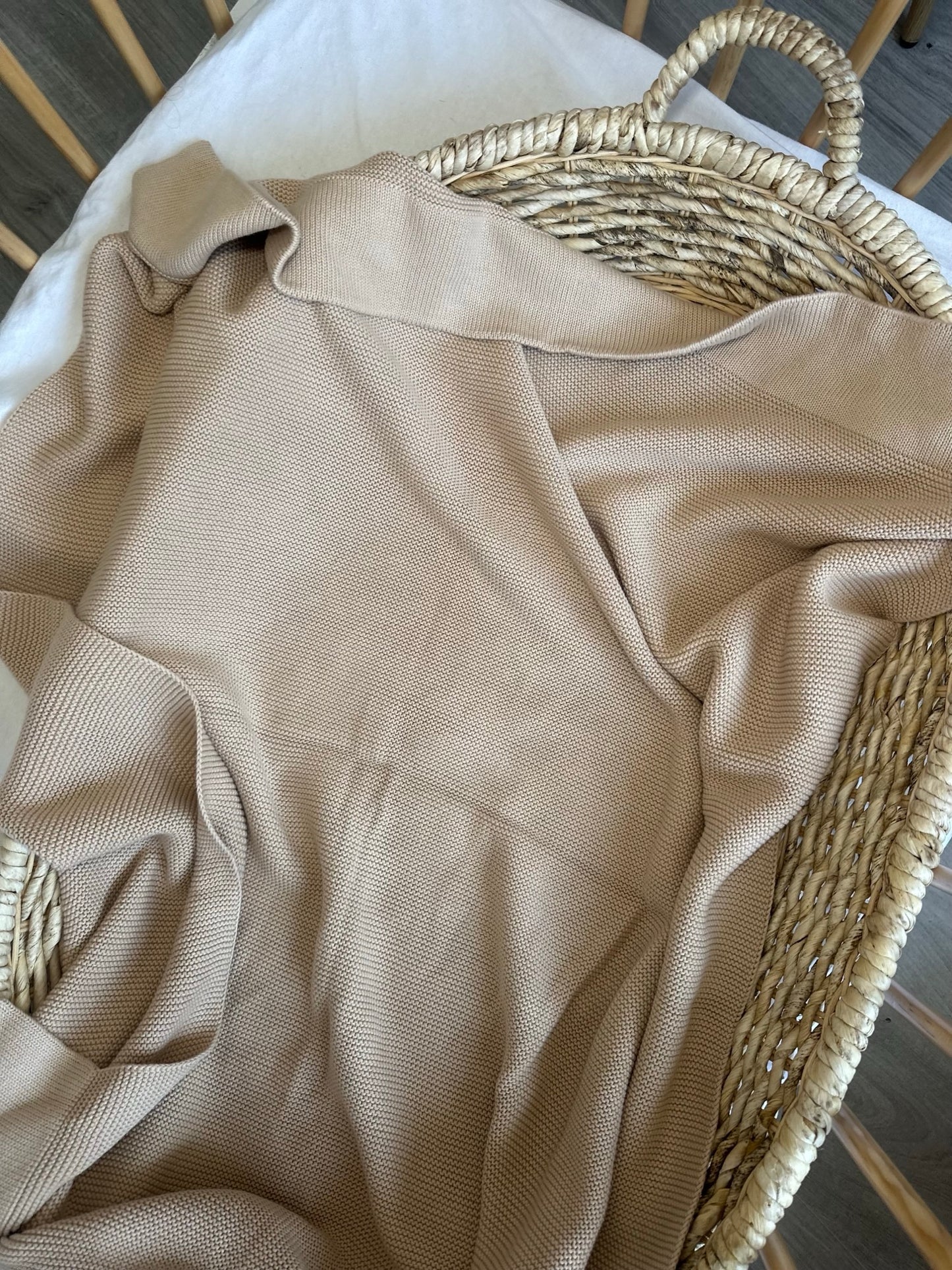 Cotton Knit Blanket - Sand