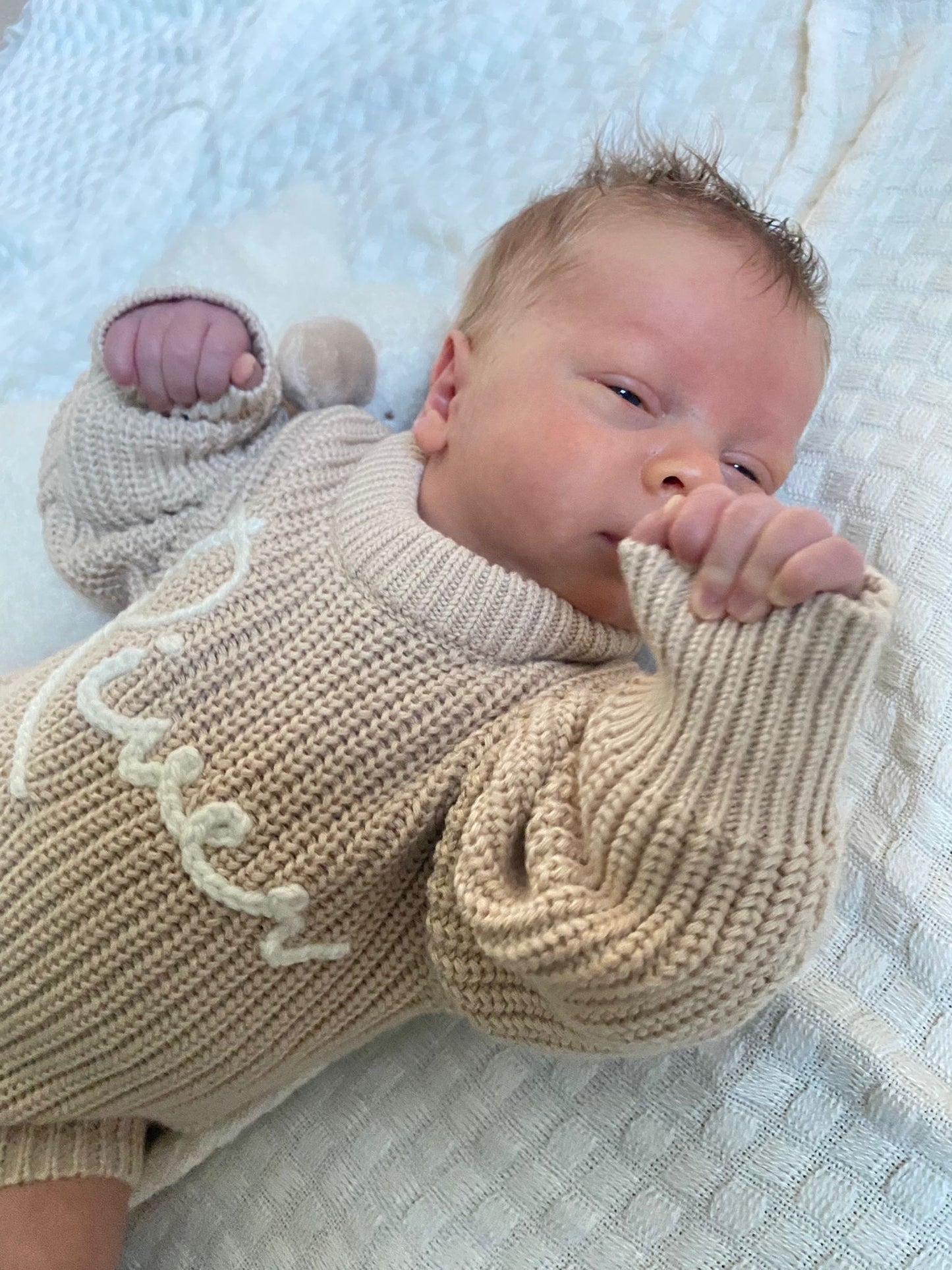 Chunky Knit Romper Sand