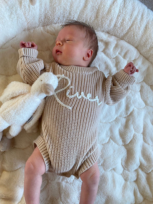 Chunky Knit Romper Sand